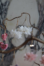 Load image into Gallery viewer, Everblooms Accessories - Angel White Preserved Hydrangea Earrings
