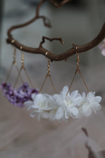 Load image into Gallery viewer, Everblooms Accessories - Angel White Preserved Hydrangea Earrings
