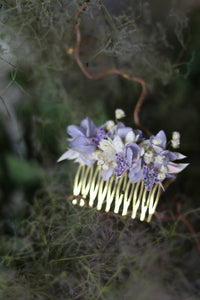 Everblooms Accessories - Lilac Fantasy Dried & Preserved Flowers Hair Comb (Large)