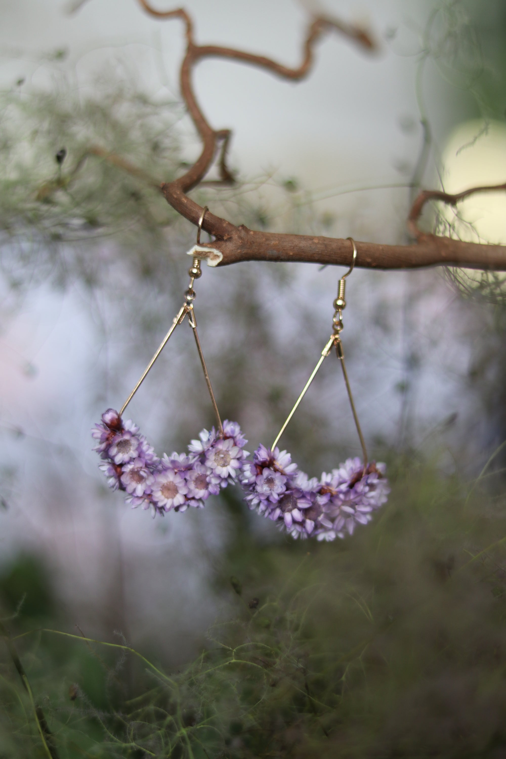 Everblooms Accessories - Purple Allure Dried Flowers Earrings