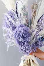 Load image into Gallery viewer, Everblooms -  Premium Collection - Pia Extravagant Bouquet (Lilac/White/Blue Tone)
