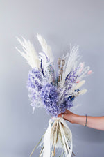 Load image into Gallery viewer, Everblooms -  Premium Collection - Pia Extravagant Bouquet (Lilac/White/Blue Tone)
