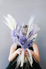 Load image into Gallery viewer, Everblooms -  Premium Collection - Pia Extravagant Bouquet (Lilac/White/Blue Tone)
