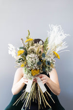 Load image into Gallery viewer, Everblooms -  Premium Collection - Gabriella Extravagant Bouquet (Light green/yellow/Neutral Tone)

