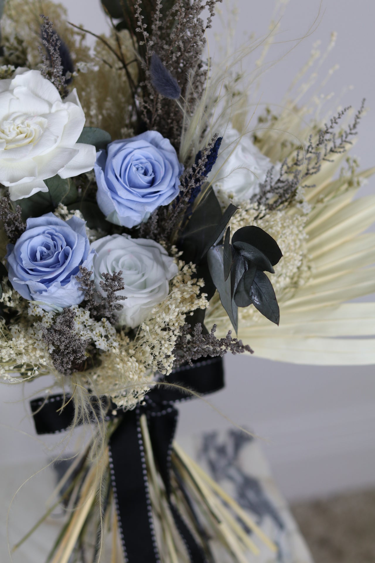 Everblooms -  Rose Collection - Cammie Premium Rose Bouquet (White/Light Blue Tone)