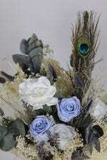 Load image into Gallery viewer, Everblooms -  Rose Collection - Cammie Premium Rose Bouquet (White/Light Blue Tone)

