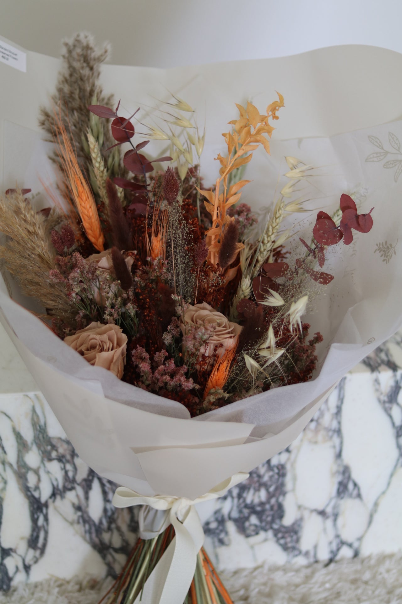 Everblooms -  Summer Collection -  Ophelia Bouquet (Autumn/Brown/Orange Tone) with Roses