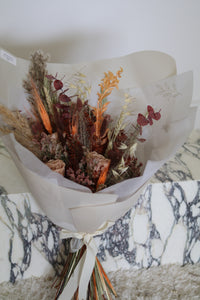 Everblooms -  Summer Collection -  Ophelia Bouquet (Autumn/Brown/Orange Tone) with Roses
