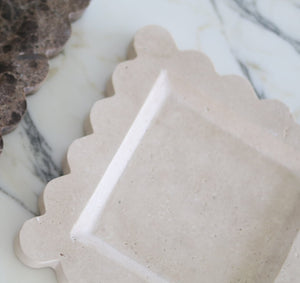 Marble Collection - Scallop Marble Tray (2 Natural materials to choose from)