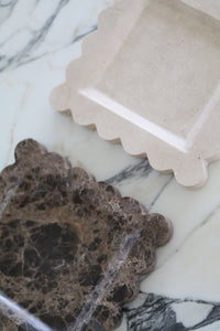 Marble Collection - Scallop Marble Tray (2 Natural materials to choose from)
