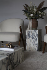 Load image into Gallery viewer, Marble Collection - Calacatta Viola Marble Plinth Side Table
