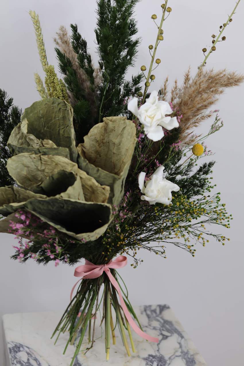 Spring/Summer Collection - Lotus Premium Gardenia Bouquet (Pink/Natural/White/Green Tone)