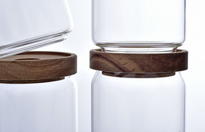 Glass Storage Jar with Wooden Lid (4 sizes)