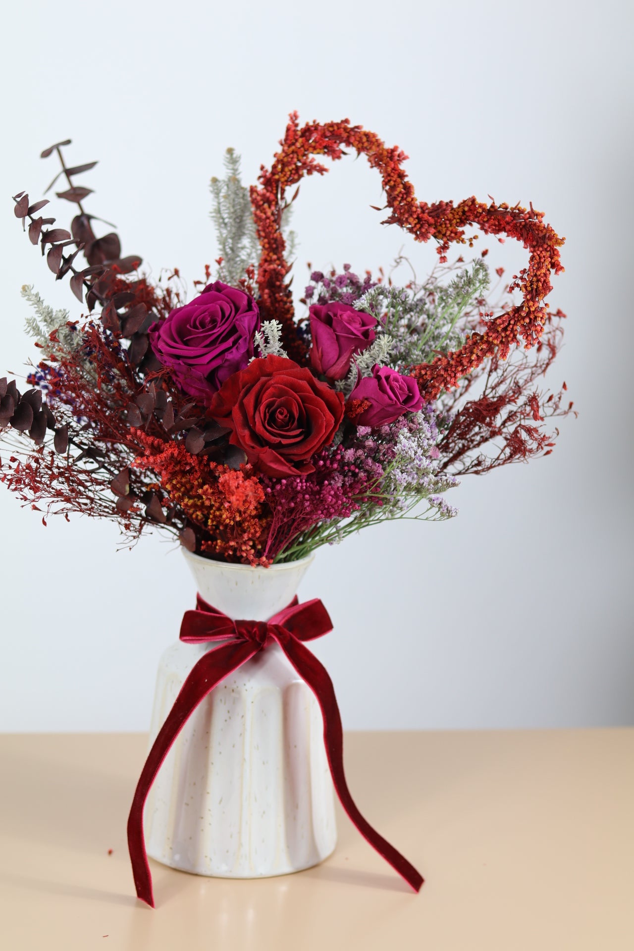 Valentine’s Day Collection - Be My Heart Petite Bouquet (Plum/Burgundy tone)