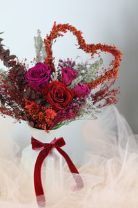 Valentine’s Day Collection - Be My Heart Petite Bouquet (Plum/Burgundy tone)